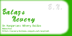 balazs nevery business card